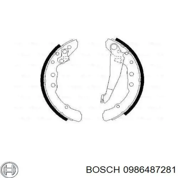 Zapatas de frenos de tambor traseras 0986487281 Bosch