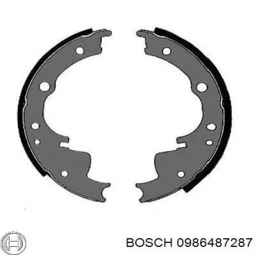 Купить 0986487287 Bosch Задние барабанные тормозные колодки
