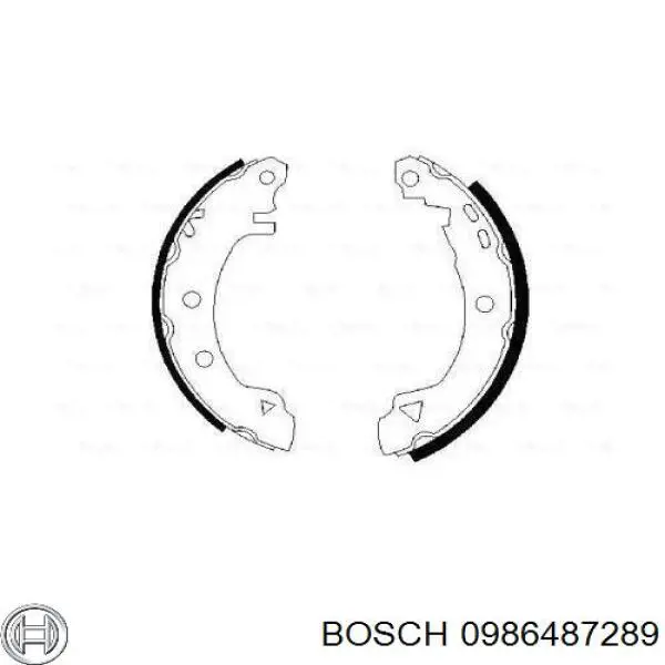 Купить 0986487289 Bosch Задние барабанные тормозные колодки