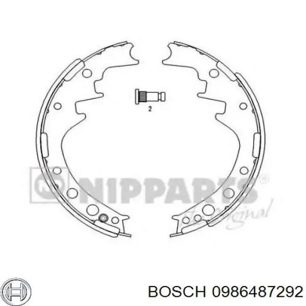 Задние барабанные колодки 0986487292 Bosch