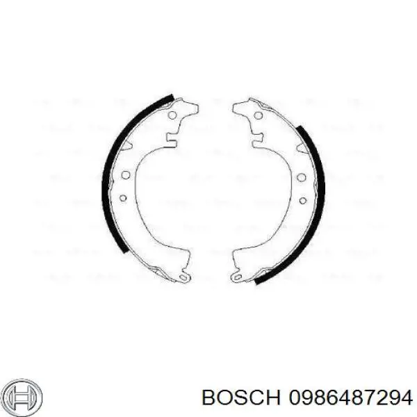 Задние барабанные колодки 0986487294 Bosch