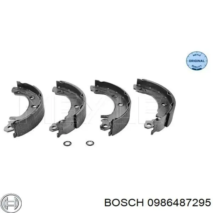 Купить 0986487295 Bosch Задние барабанные тормозные колодки