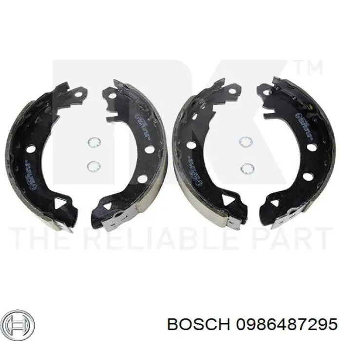Купить 0986487295 Bosch Задние барабанные тормозные колодки