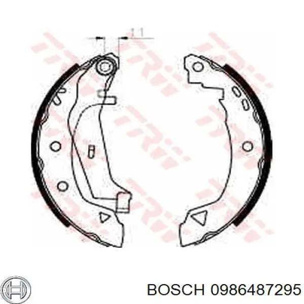 Задние барабанные колодки 0986487295 Bosch