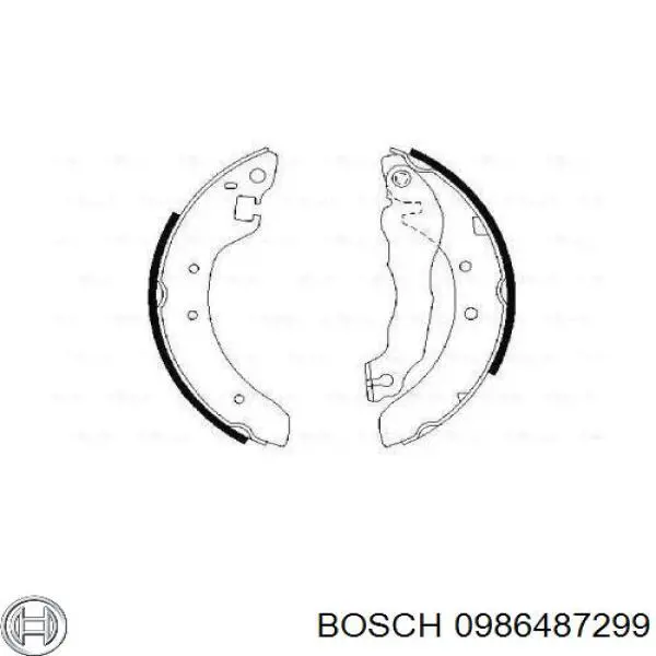 Задние барабанные колодки 0986487299 Bosch