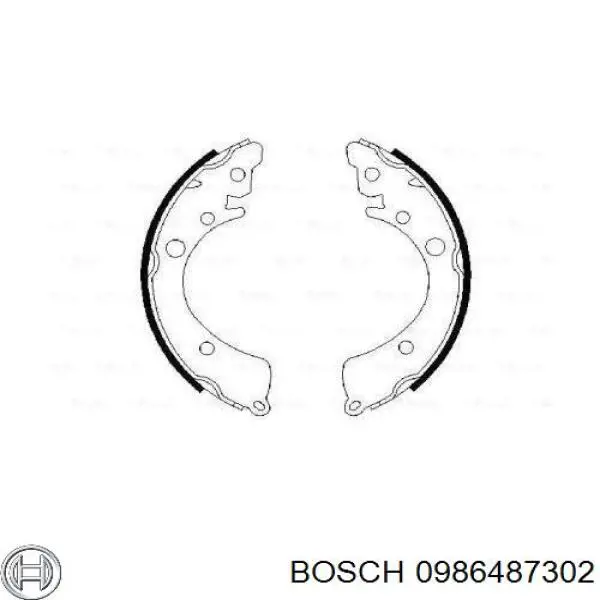 0986487302 Bosch колодки тормозные задние барабанные