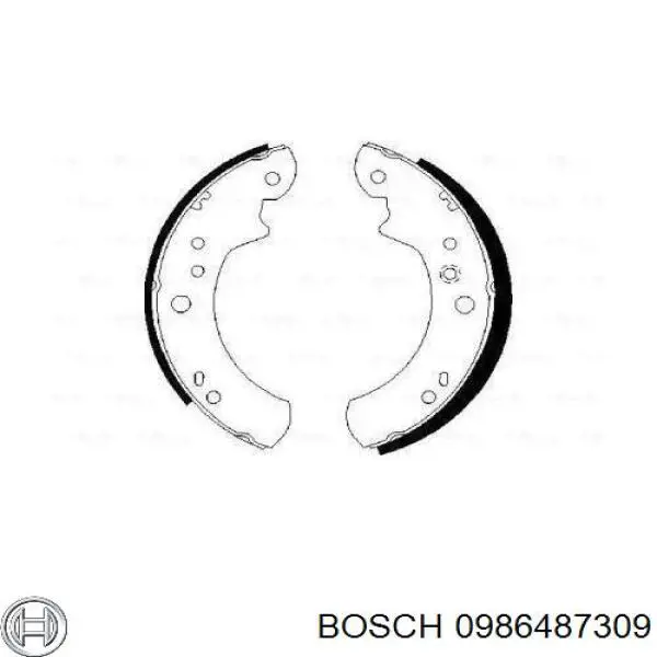 Задние барабанные колодки 0986487309 Bosch