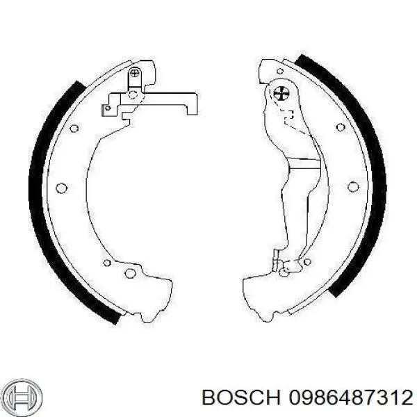 Задние барабанные колодки 0986487312 Bosch