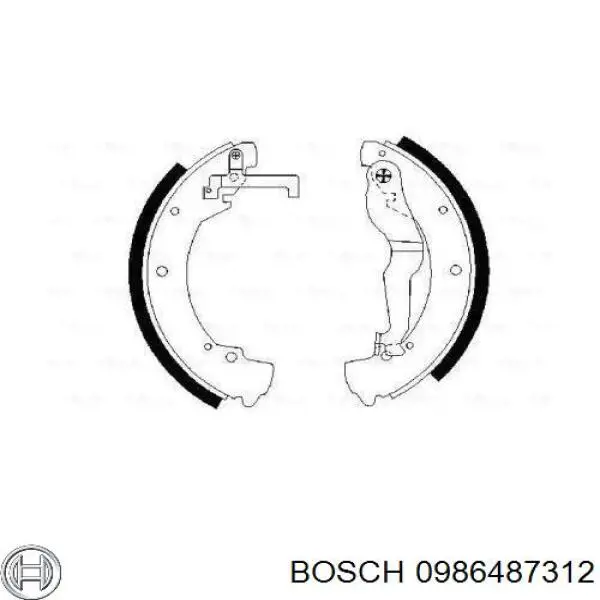 Zapatas de frenos de tambor traseras 0986487312 Bosch