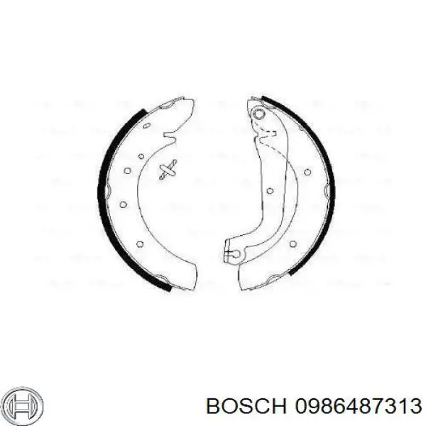 Задние барабанные колодки 0986487313 Bosch