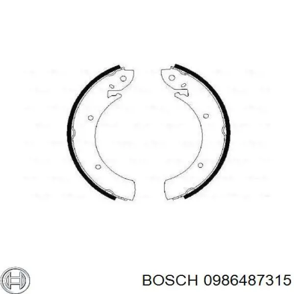 Задние барабанные колодки 0986487315 Bosch