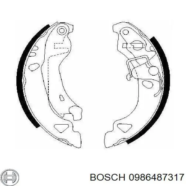 Колодки тормозные задние барабанные Bosch 0986487317