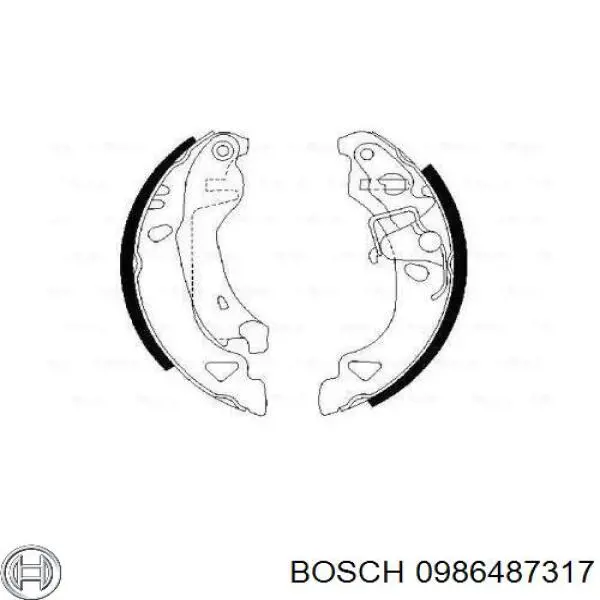 Zapatas de frenos de tambor traseras 0986487317 Bosch