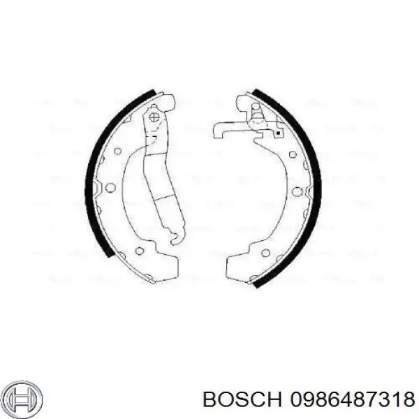 0986487318 Bosch задние барабанные колодки