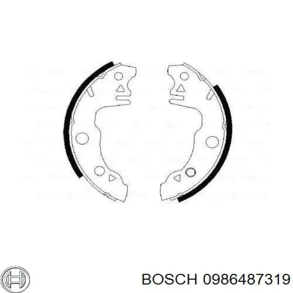 Задние барабанные колодки 0986487319 Bosch