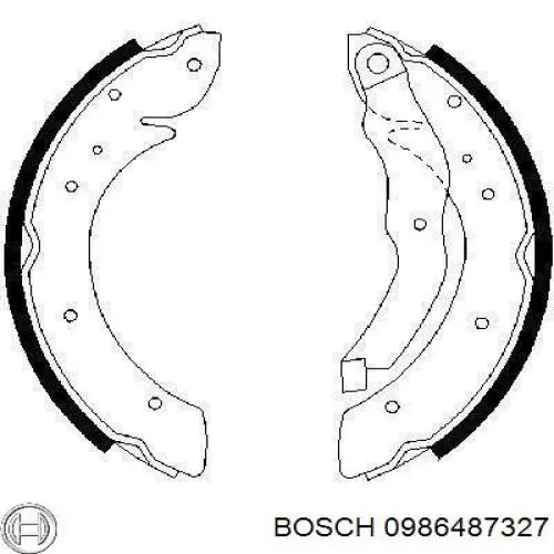 0986487327 Bosch колодки тормозные задние барабанные