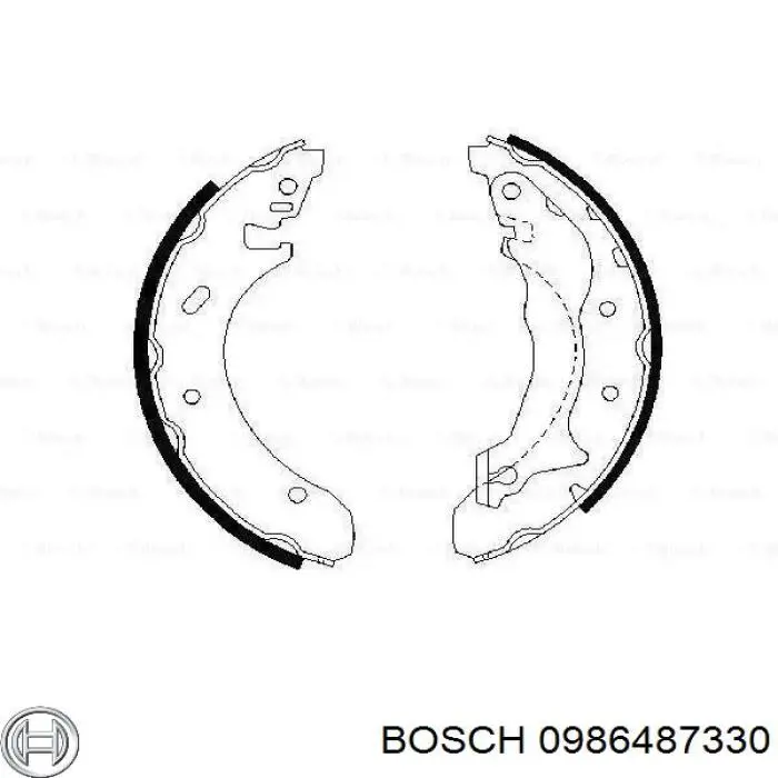 0986487330 Bosch колодки тормозные задние барабанные