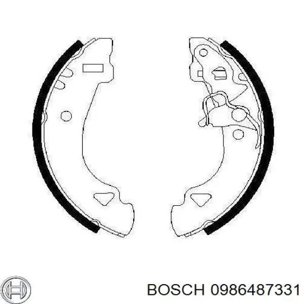 Задние барабанные колодки 0986487331 Bosch