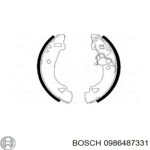 Zapatas de frenos de tambor traseras 0986487331 Bosch