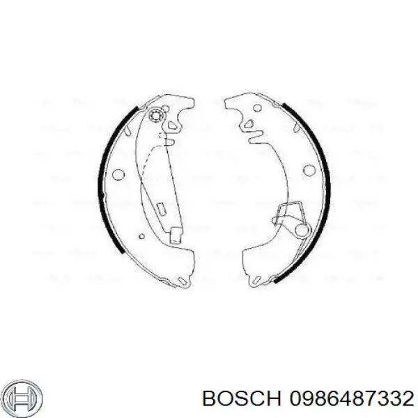 Задние барабанные колодки 0986487332 Bosch