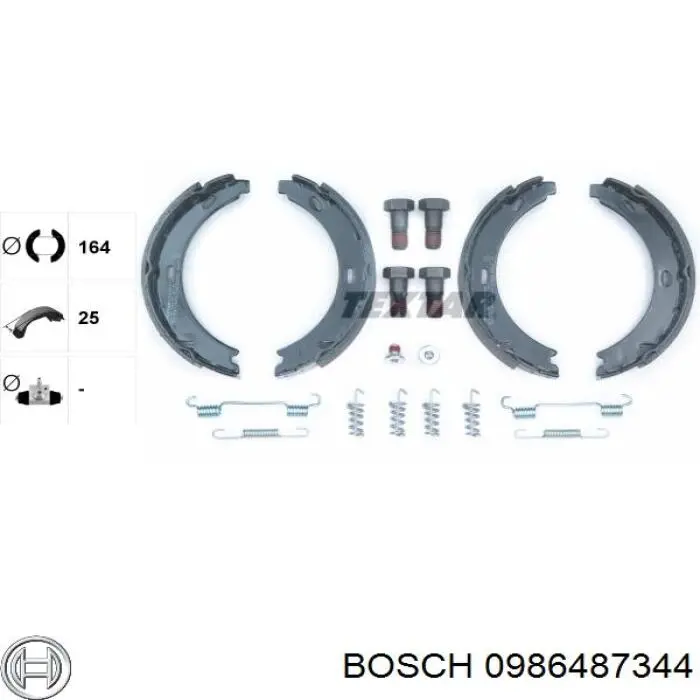 Колодки ручника 0986487344 Bosch