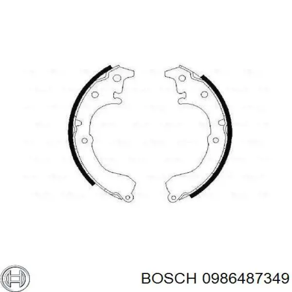 0986487349 Bosch задние барабанные колодки