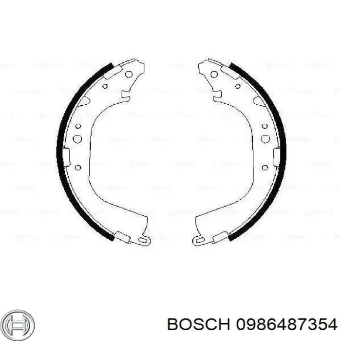 0 986 487 354 Bosch колодки тормозные задние барабанные