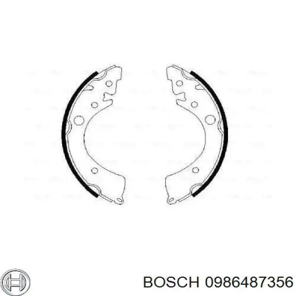 Задние барабанные колодки 0986487356 Bosch