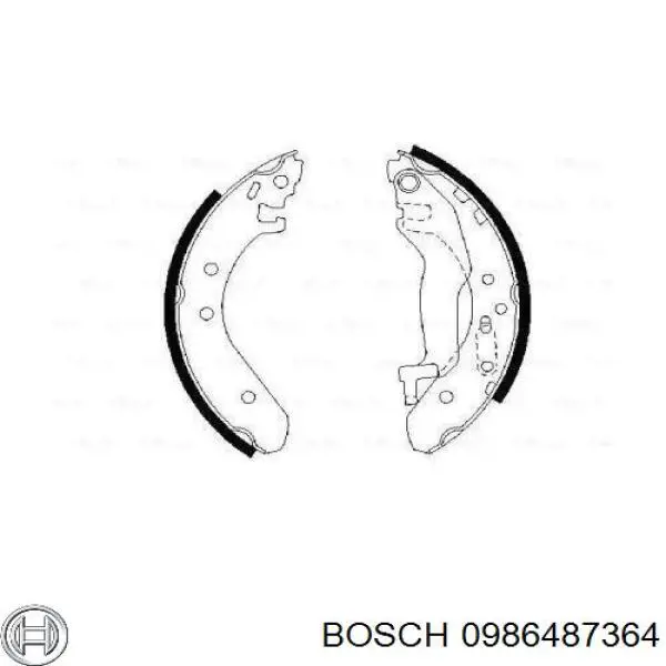 0986487364 Bosch колодки тормозные задние барабанные