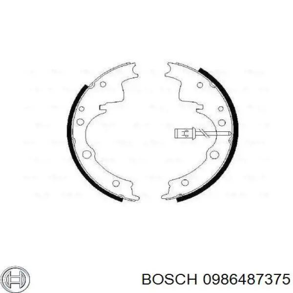 0986487375 Bosch колодки тормозные задние барабанные