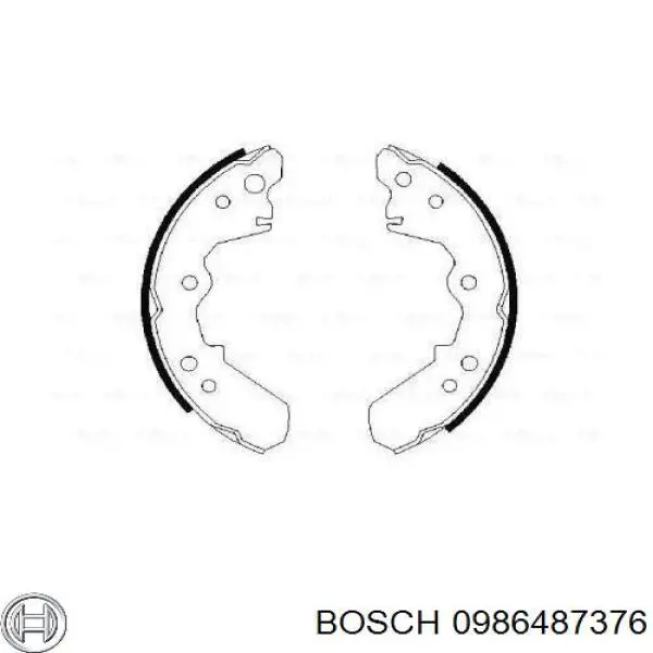 0986487376 Bosch колодки тормозные задние барабанные