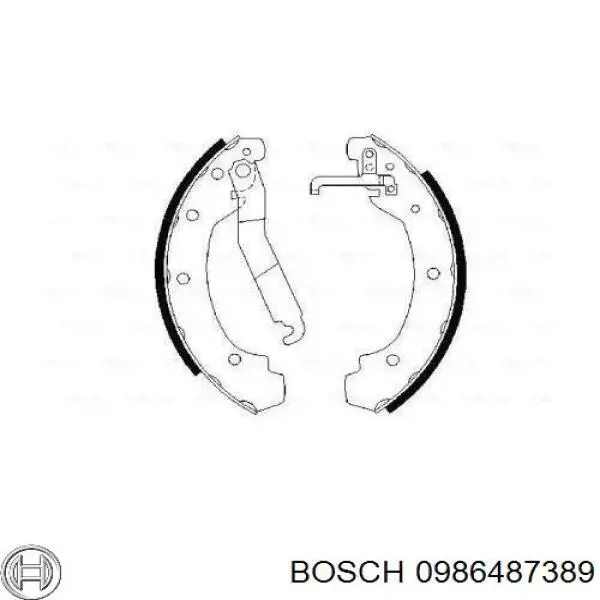 Задние барабанные колодки 0986487389 Bosch