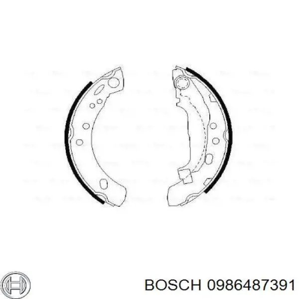 Задние барабанные колодки 0986487391 Bosch