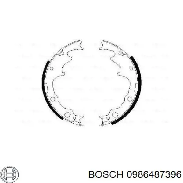 0 986 487 396 Bosch колодки тормозные задние барабанные