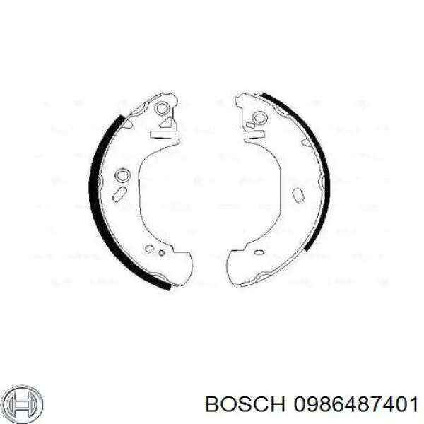 Задние барабанные колодки 0986487401 Bosch