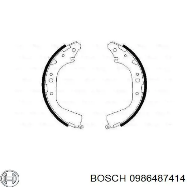 Задние барабанные колодки 0986487414 Bosch