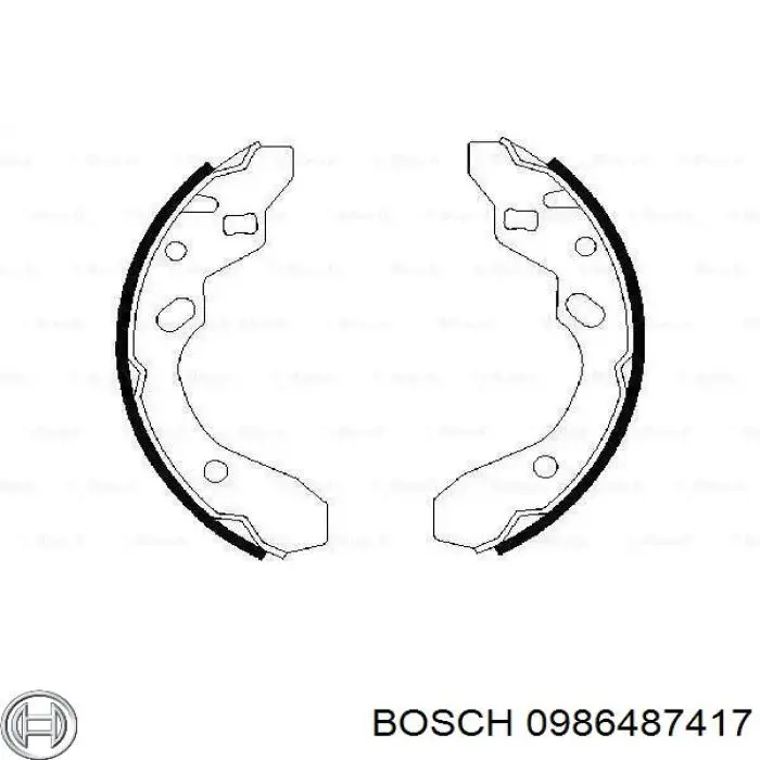 Задние барабанные колодки 0986487417 Bosch