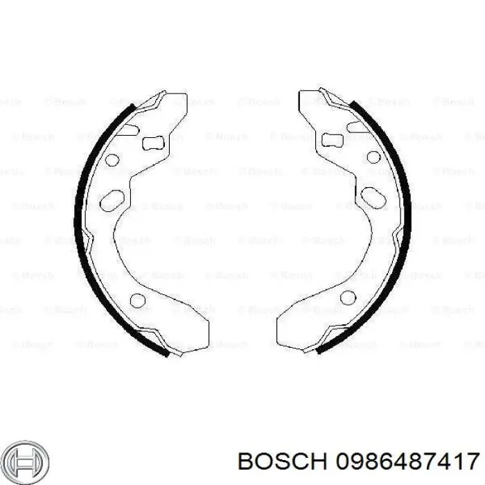 Zapatas de frenos de tambor traseras 0986487417 Bosch