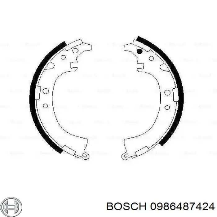 0 986 487 424 Bosch колодки тормозные задние барабанные
