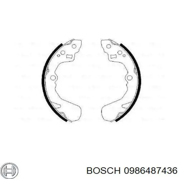 0 986 487 436 Bosch колодки тормозные задние барабанные