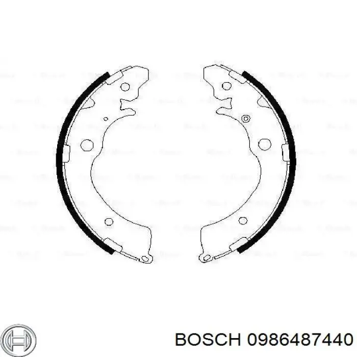 0986487440 Bosch задние барабанные колодки