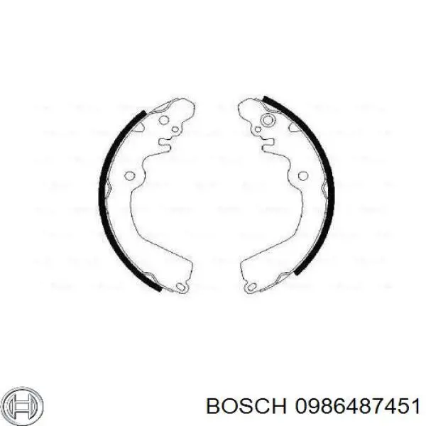 0986487451 Bosch колодки тормозные задние барабанные