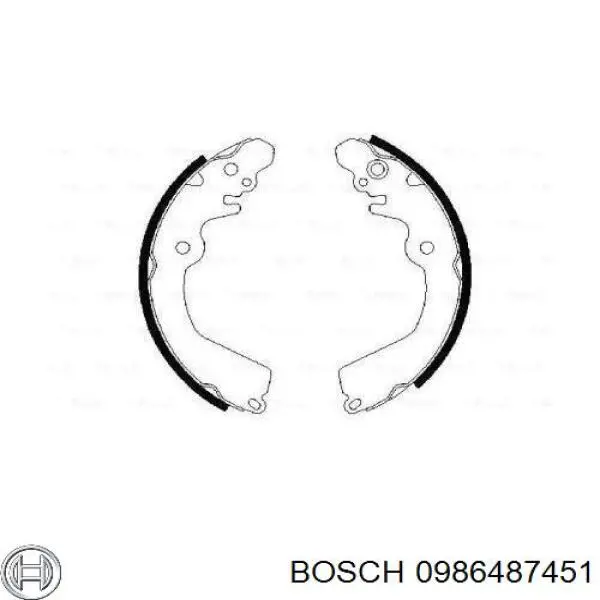 Задние барабанные колодки 0986487451 Bosch