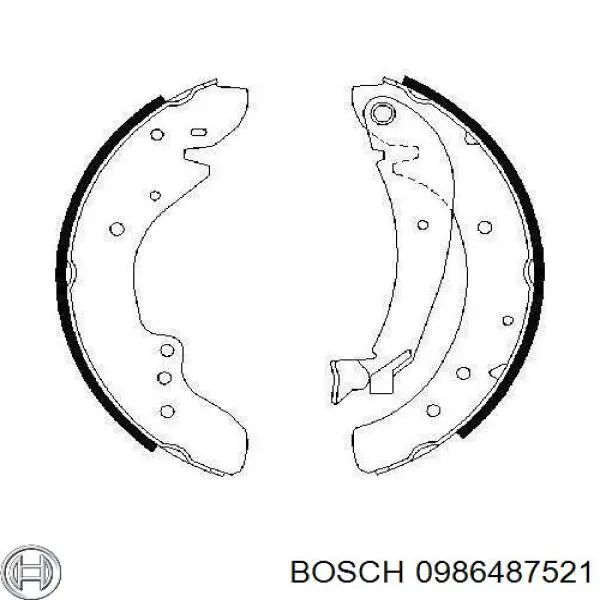 0986487521 Bosch колодки тормозные задние барабанные