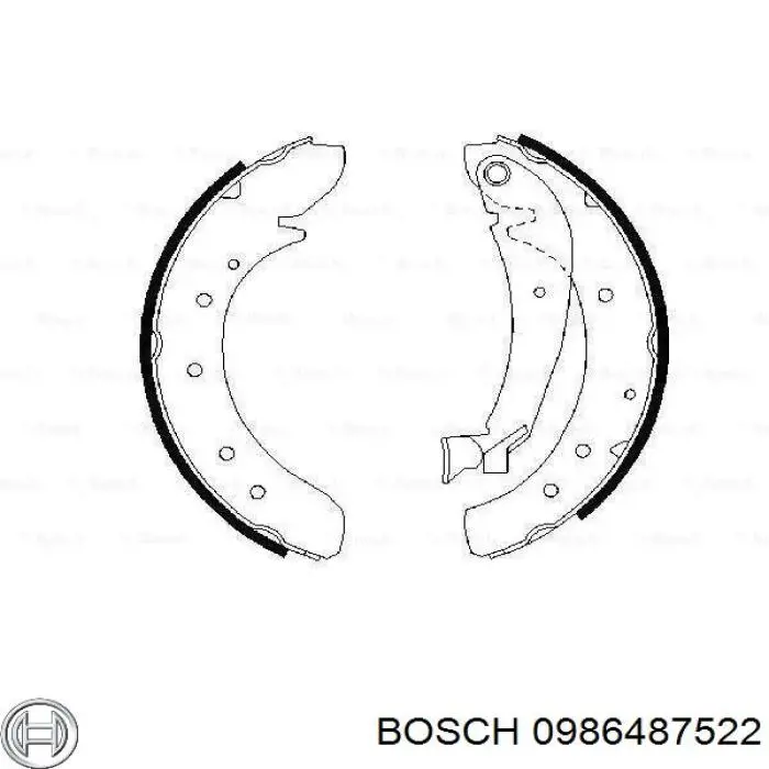 Задние барабанные колодки 0986487522 Bosch