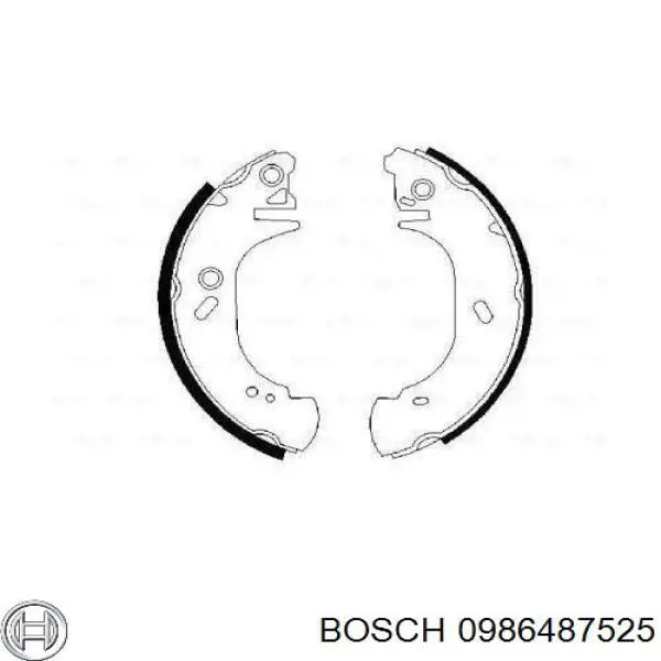 Задние барабанные колодки 0986487525 Bosch