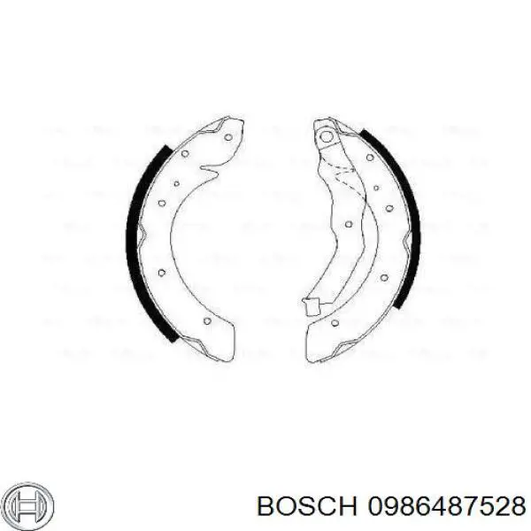 Задние барабанные колодки 0986487528 Bosch