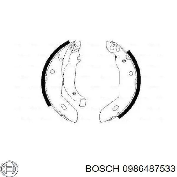 Задние барабанные колодки 0986487533 Bosch