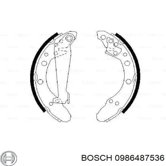Задние барабанные колодки 0986487536 Bosch