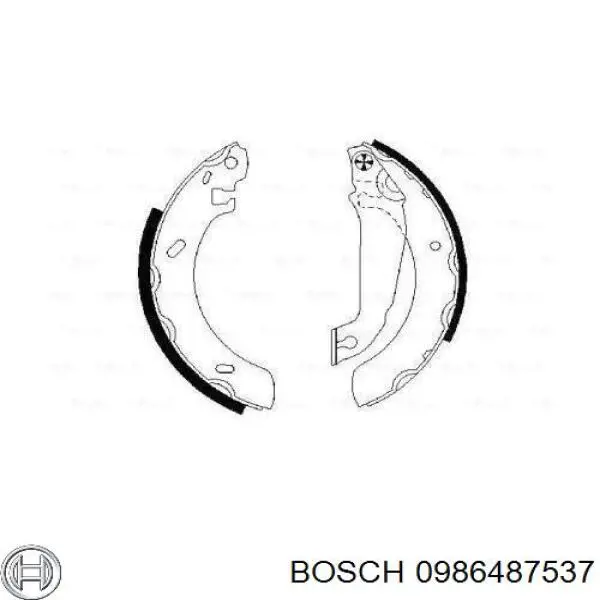0986487537 Bosch задние барабанные колодки